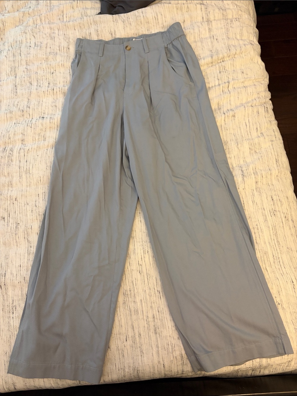 Madewell Harlow Pale Blue Wide-Leg High Waist Pants